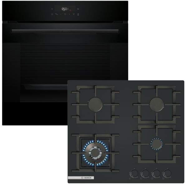 Фото - Комплект техніки Bosch Духова шафа + Варильна поверхня Bosch HJG852YB0T + PNK6B6P41R